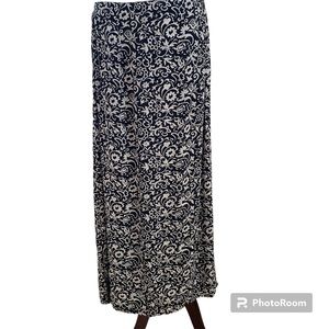 Le Mieux Studio Black Skirt Small Floral Maxi Long Vintage Retro